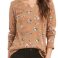 Camiseta térmica feminina de algodão estampado Style &amp; Co, preta, tamanho M