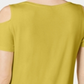 Camiseta feminina JM Collection com ombros descobertos e manga curta, verde, tamanho XX-G