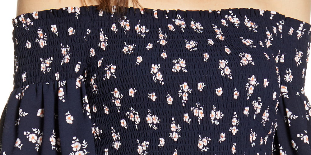 1.STATE Macacão Feminino Estampa Floral Azul Marinho Tamanho P