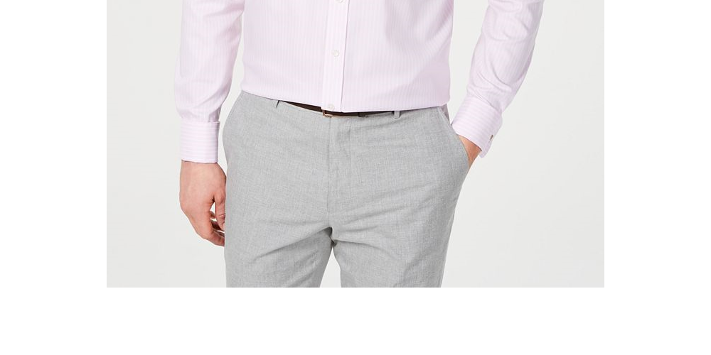 Camisa masculina Tasso Elba Regular Fit com botões frontais e punhos franceses, rosa, tamanho GG