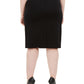 Saia de malha ponte com detalhe de botão Kasper feminina, preta, tamanho 16