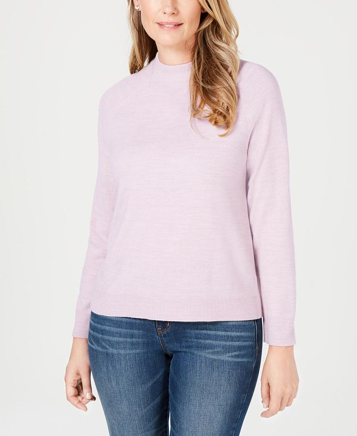 Karen Scott Suéter Feminino com Zíper nas Costas e Gola Simulada Roxo Tamanho XXG