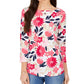 Blusa feminina com estampa floral Charter Club vermelha tamanho grande