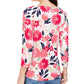 Blusa feminina com estampa floral Charter Club vermelha tamanho grande