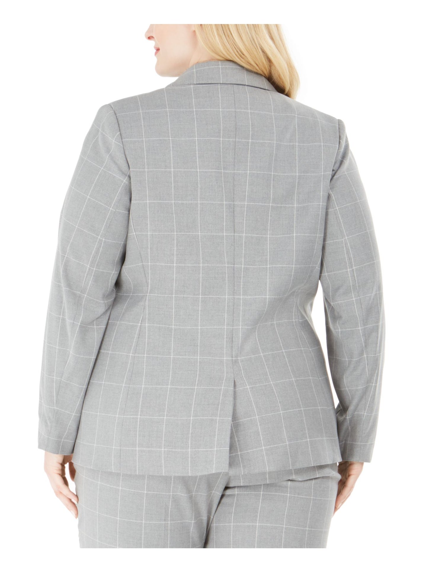 Terno blazer Calvin Klein feminino plus one com botões cinza, tamanho 14W