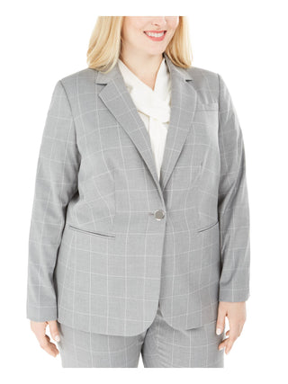 Terno blazer Calvin Klein feminino plus one com botões cinza, tamanho 14W