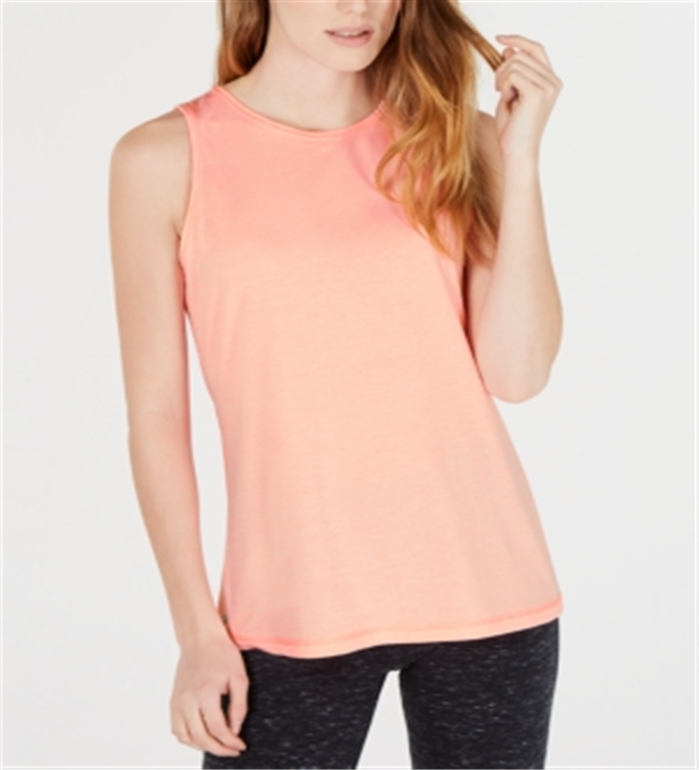 Ideology Regata feminina mesclada com decote em V e costas abertas, rosa, tamanho P