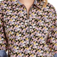 Tommy Hilfiger Blusa feminina com estampa de gola alta e zíper, preta, tamanho GG