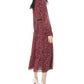 Vestido MIDI com cinto estampado feminino Michael Kors, vermelho, tamanho pequeno
