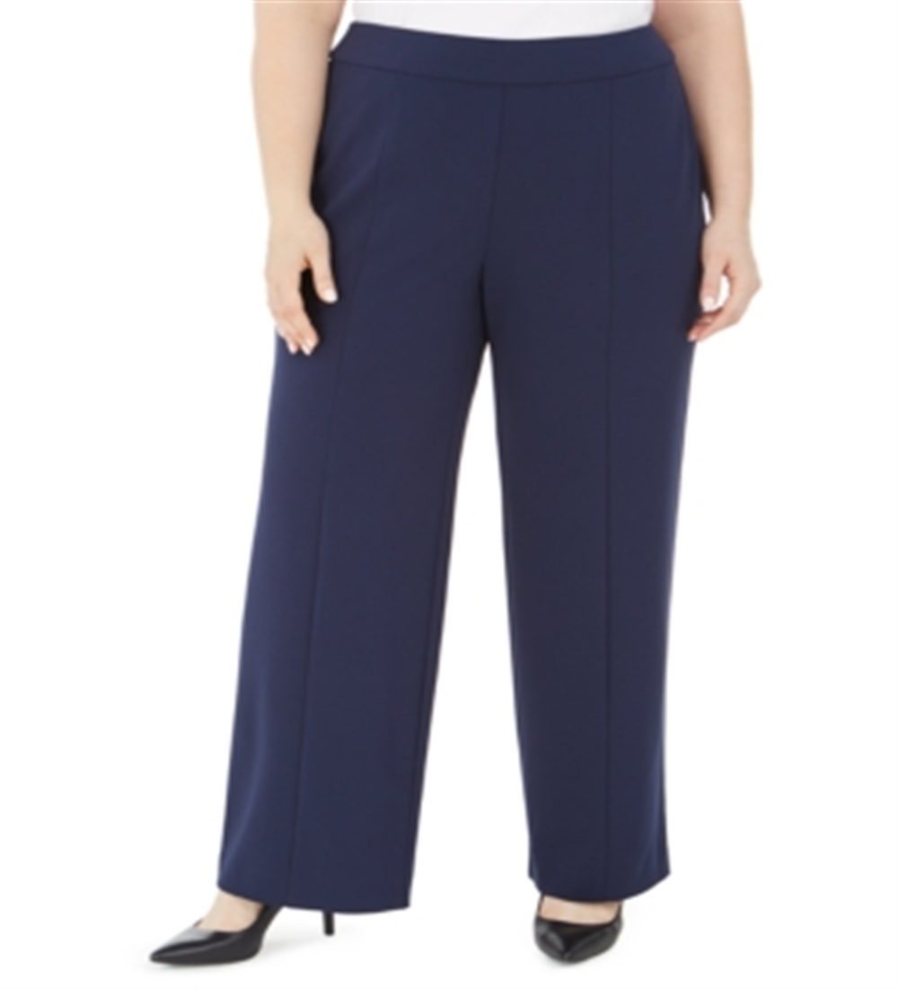 Calça de praia feminina JM Collection azul tamanho pequeno pequeno