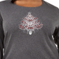 Camiseta feminina Karen Scott Plus Cotton com estampa de árvore, cinza, tamanho 0X
