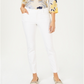 Calça feminina Charter Club Solid Newport Slim Leg Branca Tamanho 4 Petite