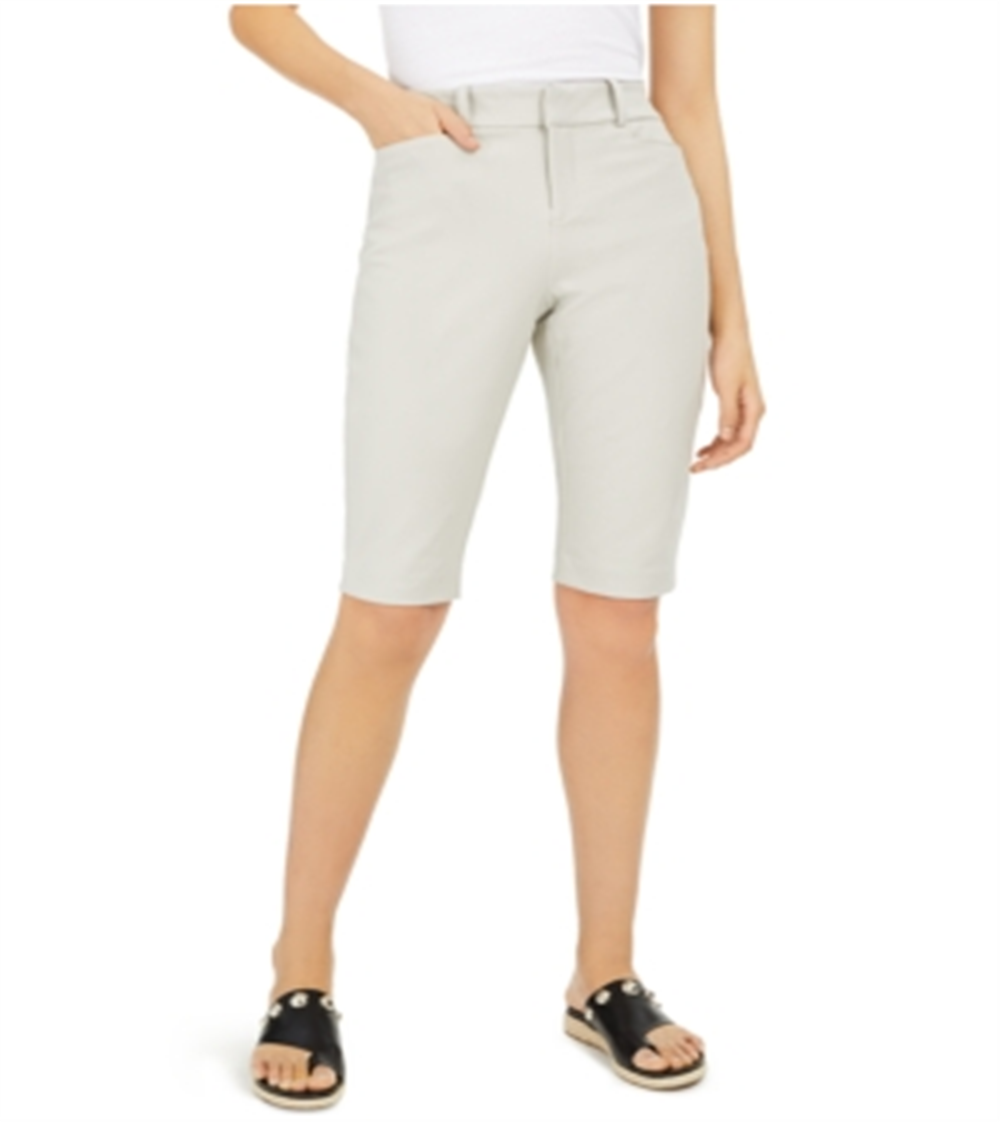 Bermuda feminina justa com cinto INC International Concepts, marrom, tamanho 4