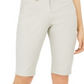 Bermuda feminina justa com cinto INC International Concepts, marrom, tamanho 4