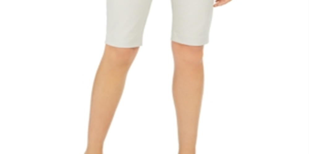 Bermuda feminina justa com cinto INC International Concepts, marrom, tamanho 4