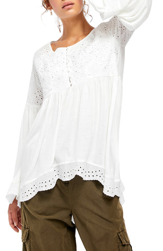 Top Sea of ​​Love Feminino Free People Branco Tamanho Grande