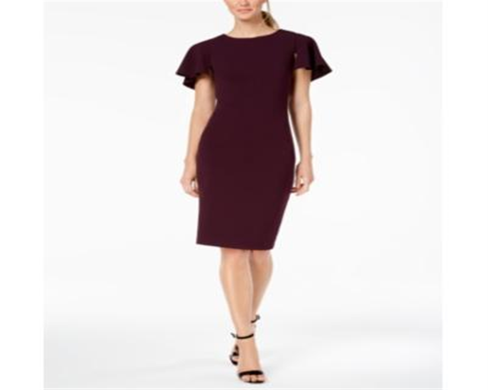 Vestido Capelet Feminino Calvin Klein Roxo Tamanho 6 P