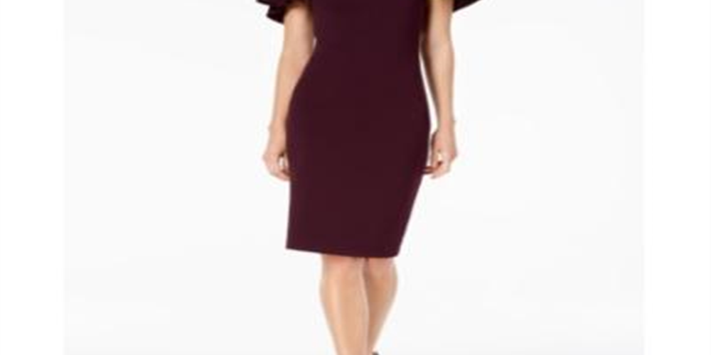 Vestido Capelet Feminino Calvin Klein Roxo Tamanho 6 P
