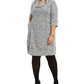 Robbie Bee Vestido curto de malha plus size feminino cinza tamanho 1X