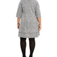 Robbie Bee Vestido curto de malha plus size feminino cinza tamanho 1X