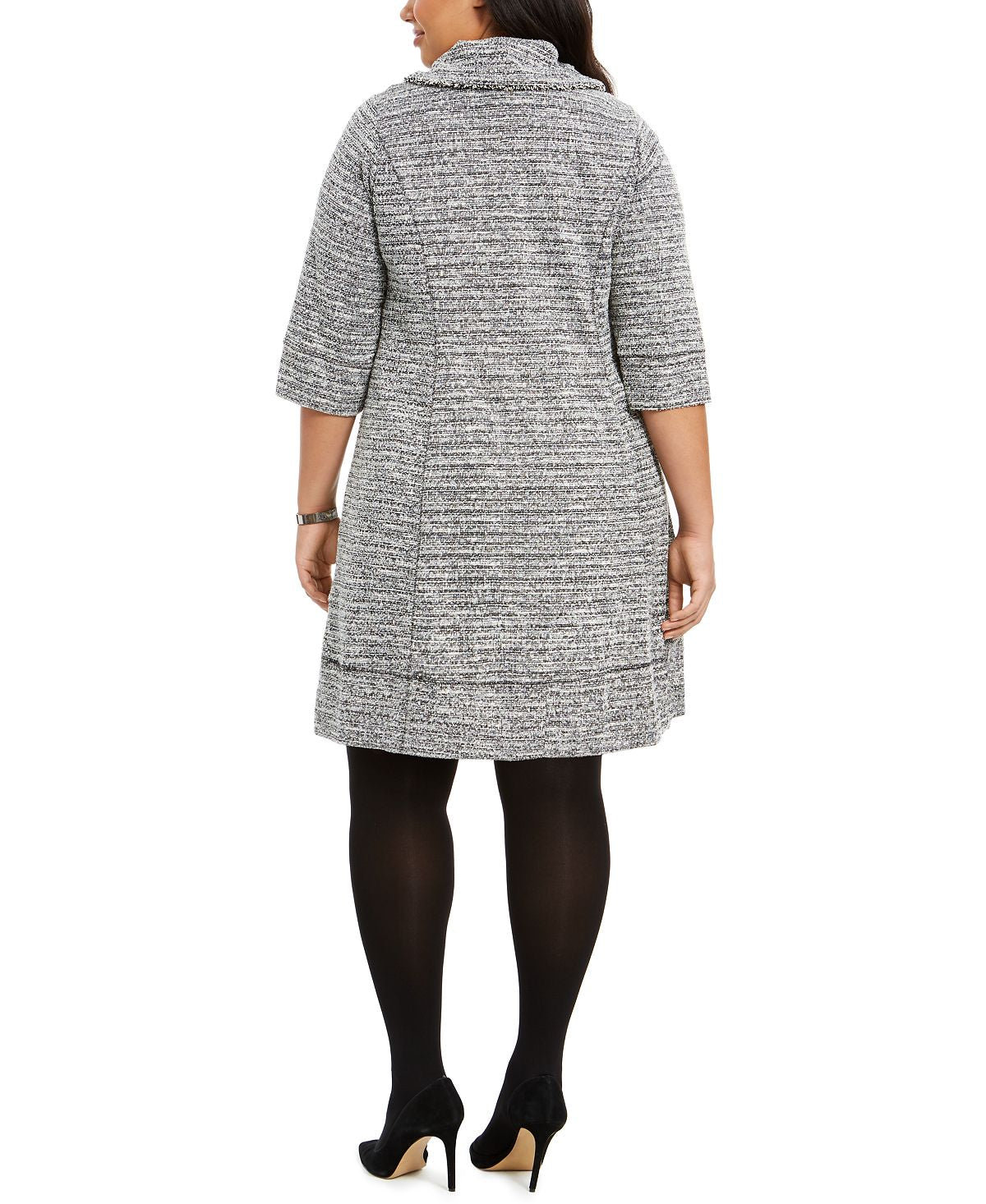 Robbie Bee Vestido curto de malha plus size feminino cinza tamanho 1X