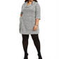 Robbie Bee Vestido curto de malha plus size feminino cinza tamanho 1X
