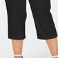 Calça capri feminina com zíper e fecho JM Collection, preta, tamanho 0X