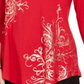 Top estampado feminino JM Collection com decote redondo, vermelho, tamanho pequeno P