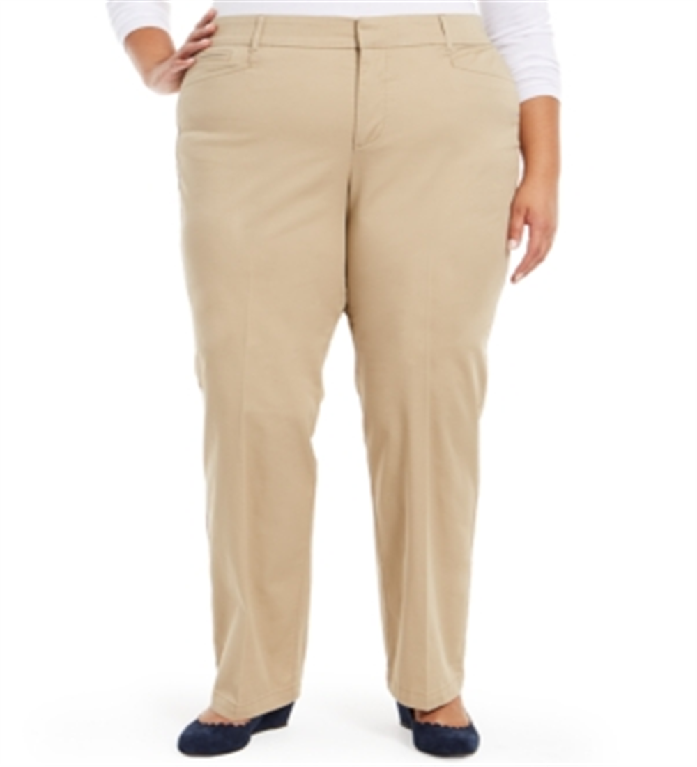 Calça jeans plus size feminina Charter Club, cintura média, marrom, tamanho 18W