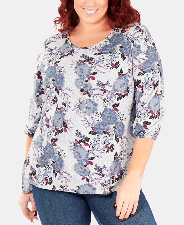 Coleção NY Feminina Plus Size Cano Alto e Baixo com Colar Rosa Tamanho 1X