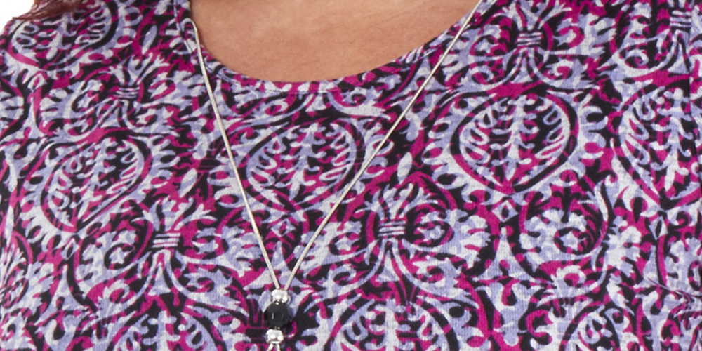 Coleção NY Feminina Plus Size Cano Alto e Baixo com Colar Rosa Tamanho 1X