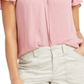Blusa feminina estilo &amp; co com mangas bufantes e franzidas, rosa, tamanho grande