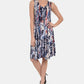 Vestido Godet sem mangas com decote em V feminino New York Collective, azul, tamanho grande