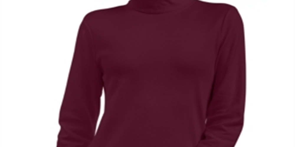 Karen Scott Blusa de gola alta feminina de algodão, vermelha, tamanho XX-G