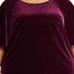Camiseta Ralph Lauren Feminina Plus Velvet Manga Flutter Vinho Tamanho 2X