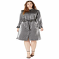 Vestido-camisa de cetim plus size Ralph Lauren feminino cinza, tamanho 18W