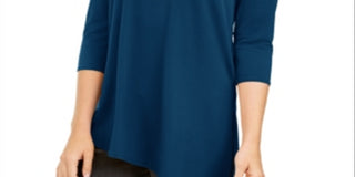 Blusa assimétrica ombro a ombro Alfani azul tamanho P