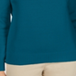 Karen Scott Suéter Feminino de Algodão com Zíper e Gola Azul Tamanho Médio