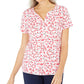 Karen Scott Top Henley Estampado Feminino Laranja Tamanho XS