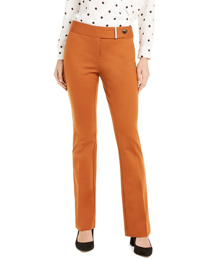 Calça de festa feminina Alfani reta laranja tamanho 6