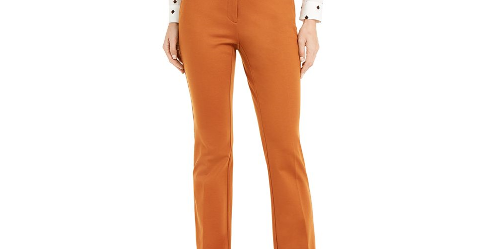 Calça de festa feminina Alfani reta laranja tamanho 6