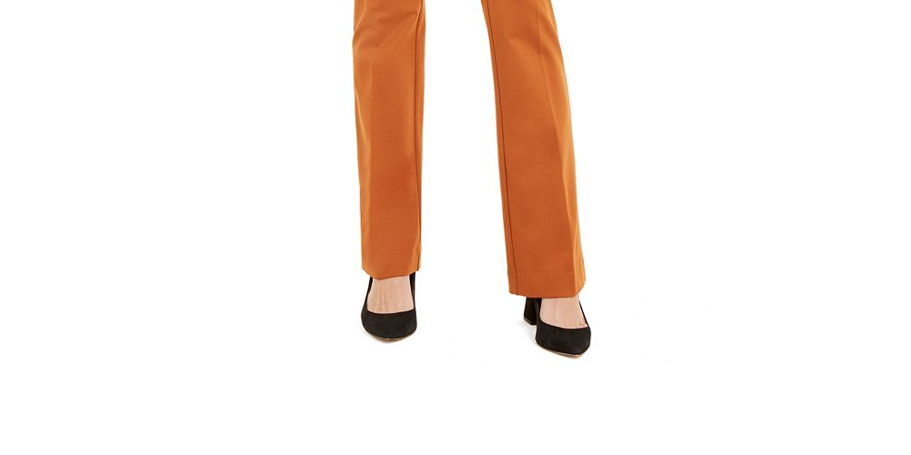 Calça de festa feminina Alfani reta laranja tamanho 6