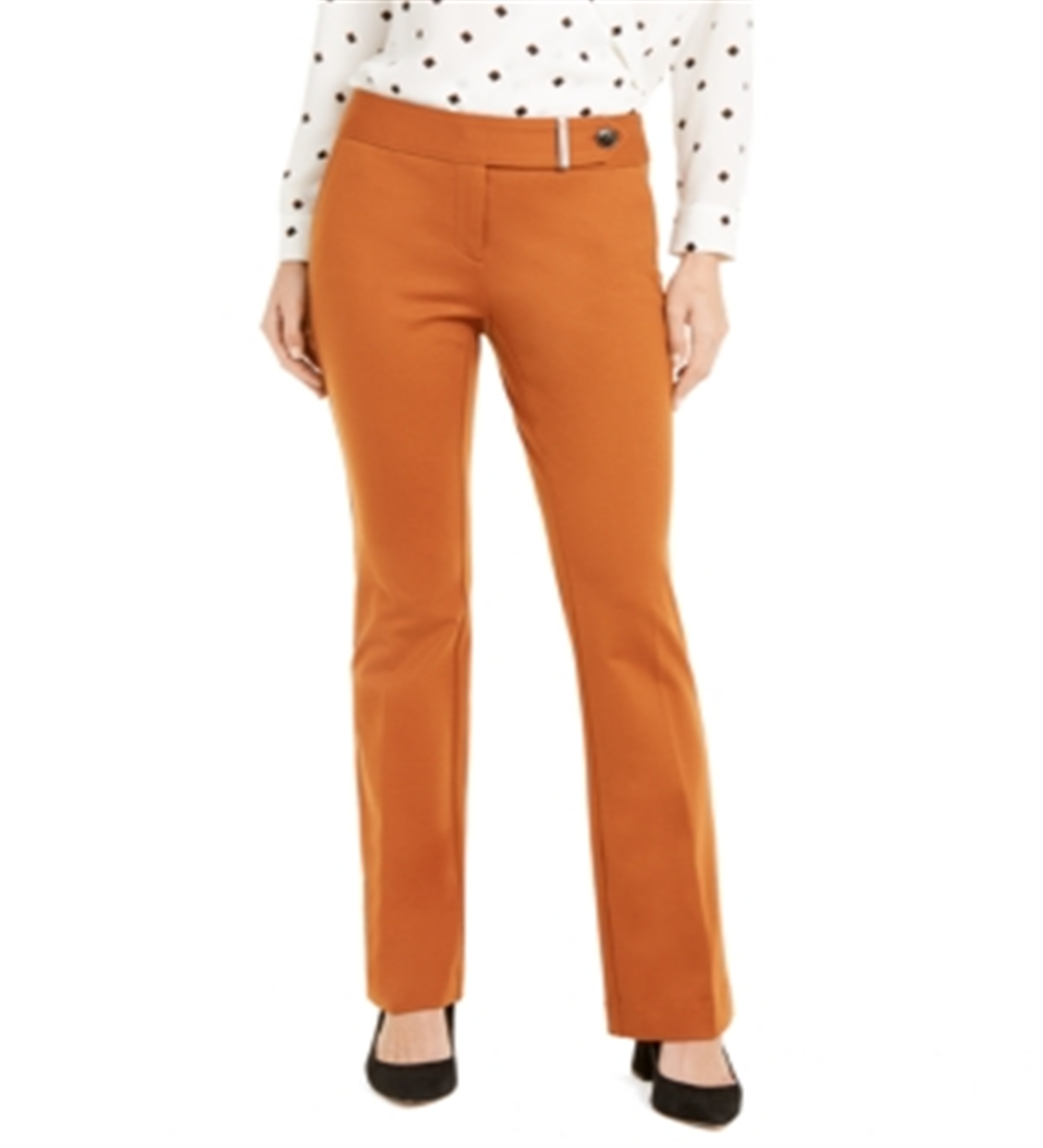 Calça de festa feminina Alfani reta laranja tamanho 6