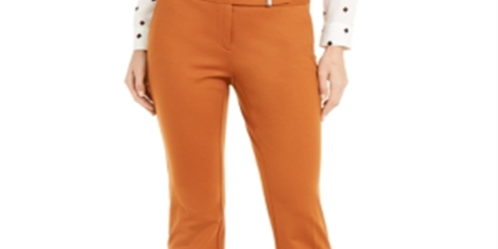 Calça de festa feminina Alfani reta laranja tamanho 6