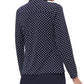 Camisa feminina Tommy Hilfiger com botões e bolinhas, azul, tamanho pequeno