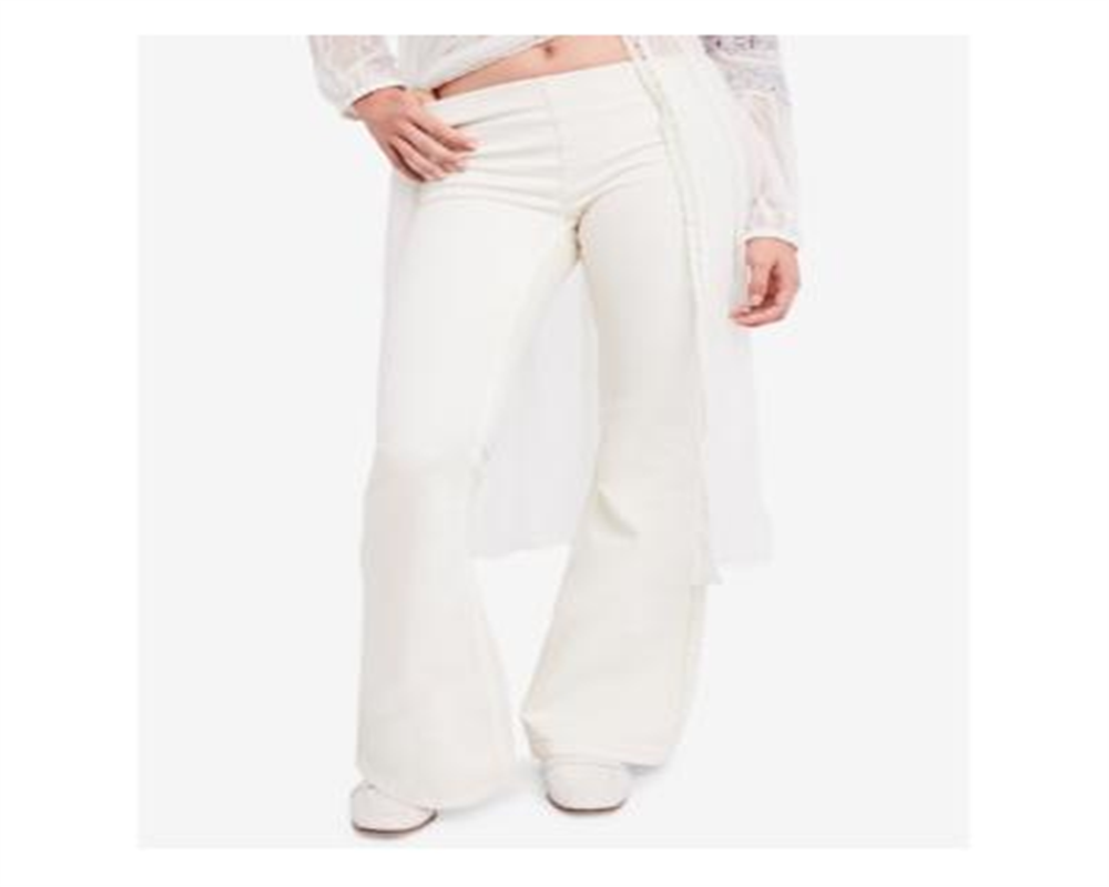 Calça jeans flare feminina Penny Pull Over da Free People, branca, tamanho 25