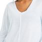 Estilo &amp; Co Feminino Detalhe de Costura Alto Baixo Top Azul Tamanho Médio