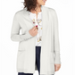 Cardigan feminino com frente aberta JM Collection, branco, tamanho X-S