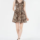 Vestido feminino Vince Camuto com estampa animal e bainha, marrom, tamanho 14