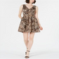 Vestido feminino Vince Camuto com estampa animal e bainha, marrom, tamanho 14